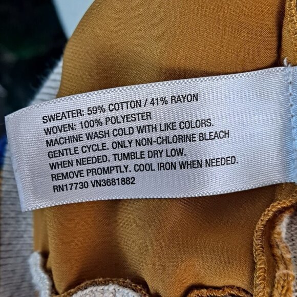 3.1 Phllip Lim Target Size Large Sweater Front Leopard Top Org/Blu/Crm EUC - Picture 10 of 12